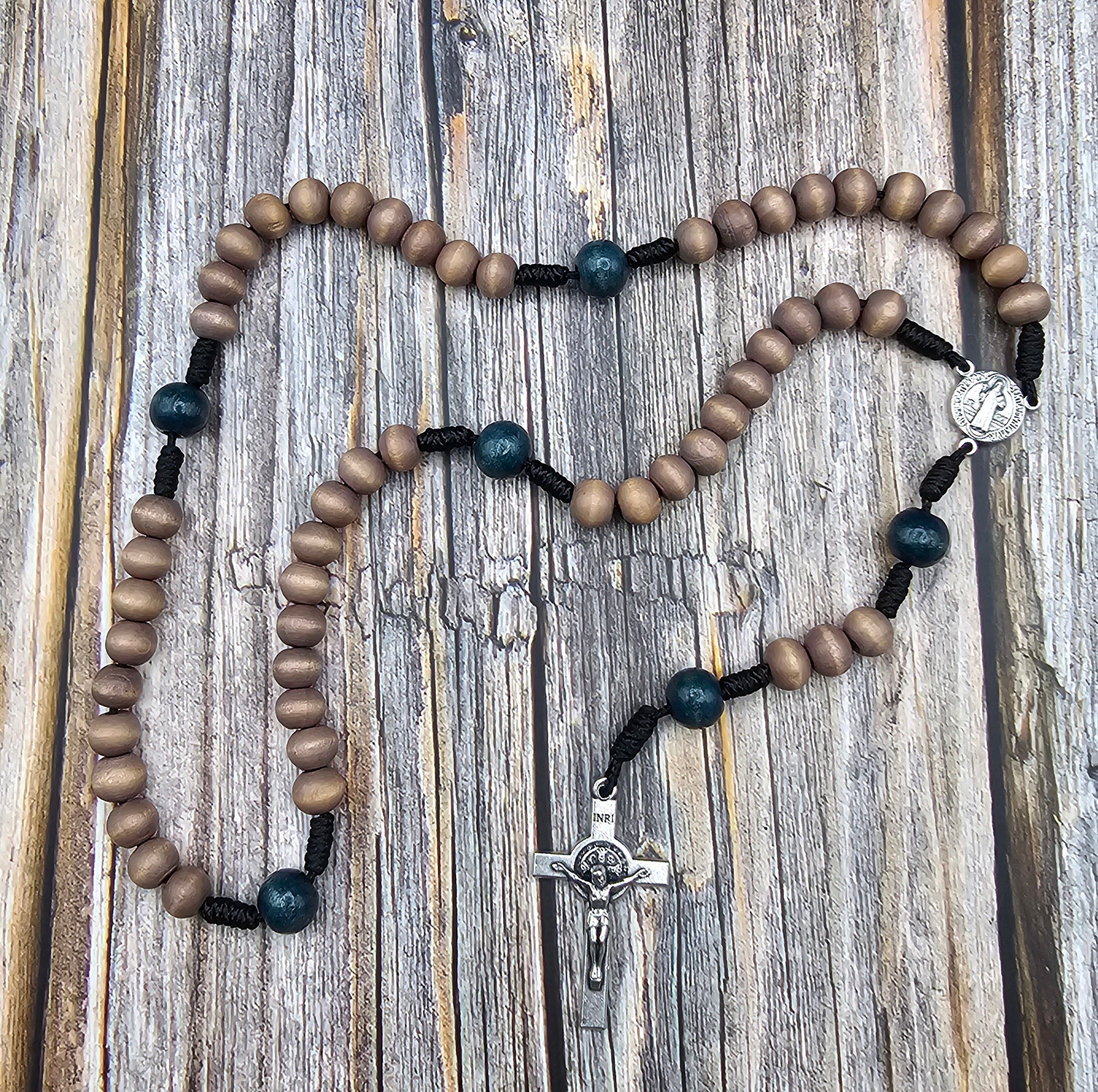 Micro St Benedict Wood Rosary