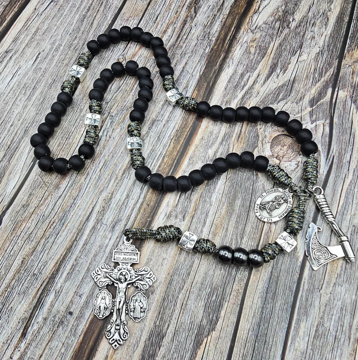 Saint Joseph Terror of demons COMBO (Rosary+Shirt)