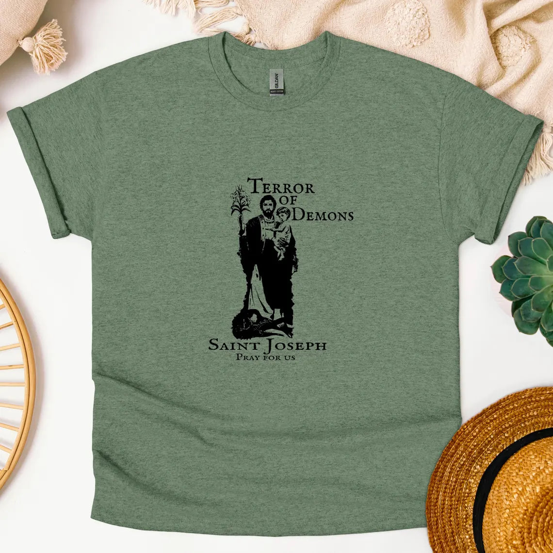 Saint Joseph Terror of demons COMBO (Rosary+Shirt)